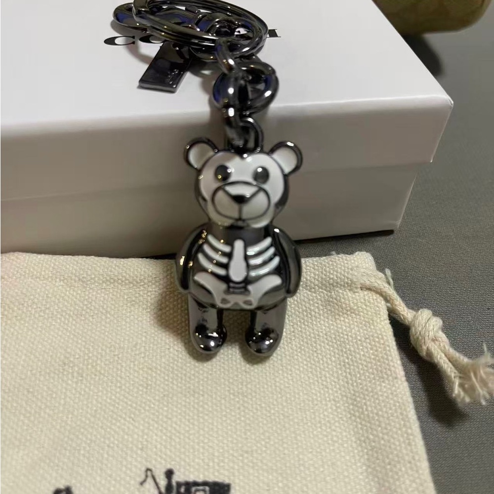 Coach Black & White Skeleton Bear Bag Charm - Picture 5 of 5